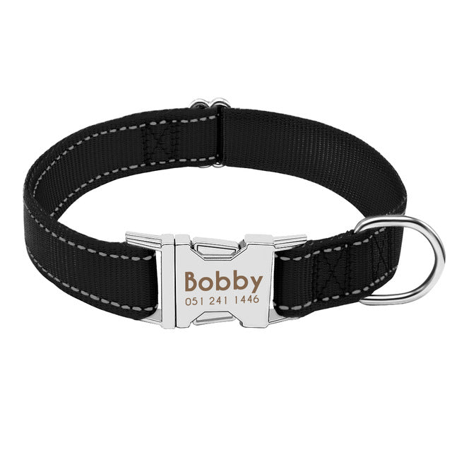 Personalized Dog Collar Durable Nylon Reflective Collar Custom Pet Dogs Collars For Small Medium Large Dogs