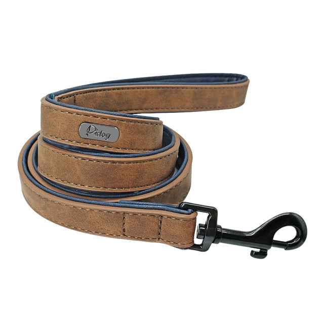 Dog Leash Leather for Large Pet Durable Real Leather Leashes Strap Walking Leads Rope Traction for Small Medium Big Dog