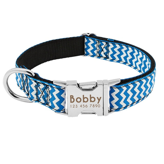 Pink Dog Collar Personalized Nylon Adjustable Dogs Collars Durable Pet ID Collar for Medium Large Pet Pitbull Pink Blue Purple